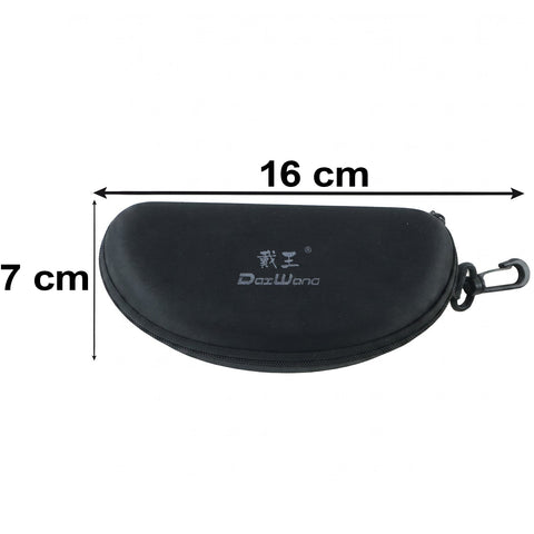 Zipper Hard Shell Sunglasses Case With Clip For Secure Travel Protection (1 Pc)